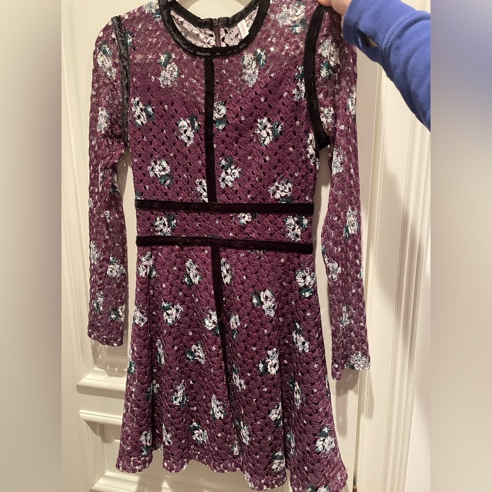 Xhilaration Floral Dress with Velvet Detail